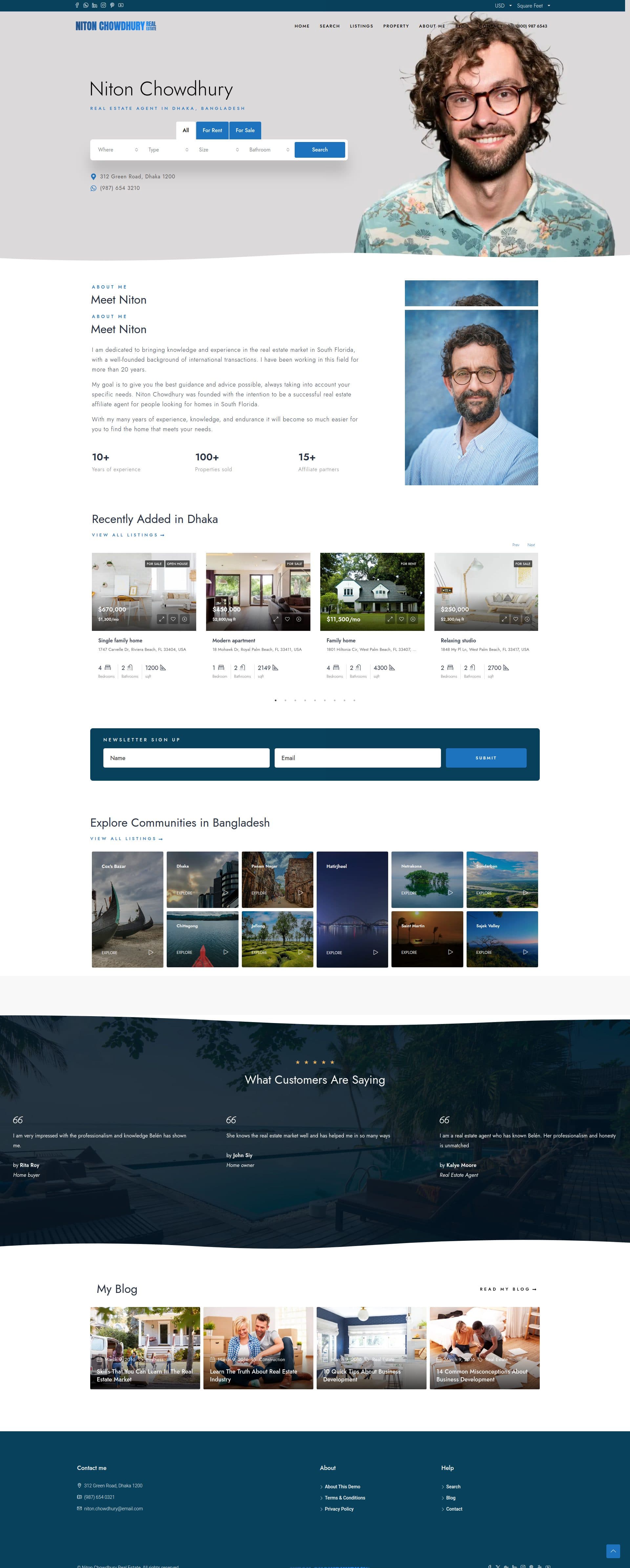 Real Estate Agent Website Development by Avizit Roy avizitRX