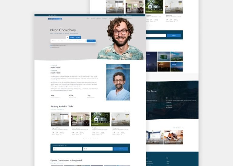 Real Estate Agent Website Thumbnail designed by Avizit Roy avizitRX