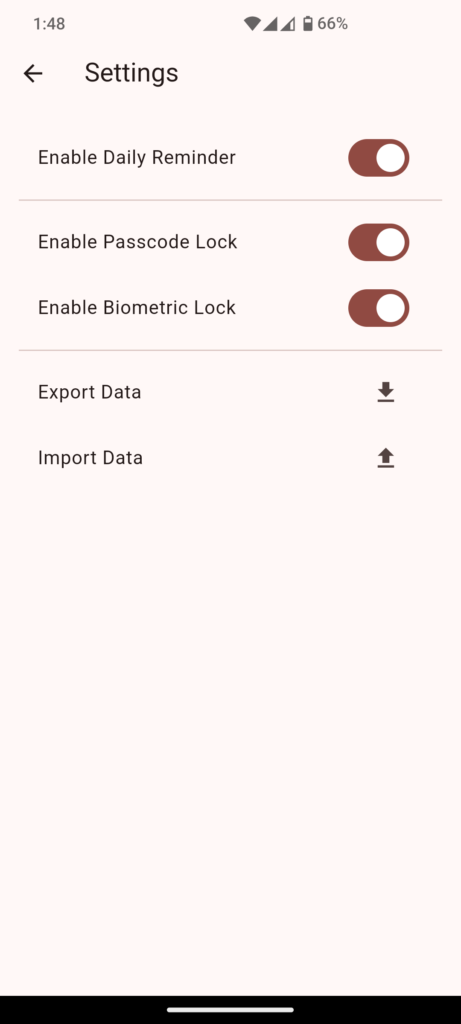 Sunrise Signal Settings Page Screenshot